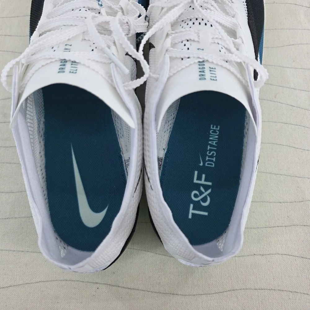 New Mens Nike ZoomX Dragonfly 2 Elite White Teal Cleats FZ9315-102 Sz 12.5 NEW